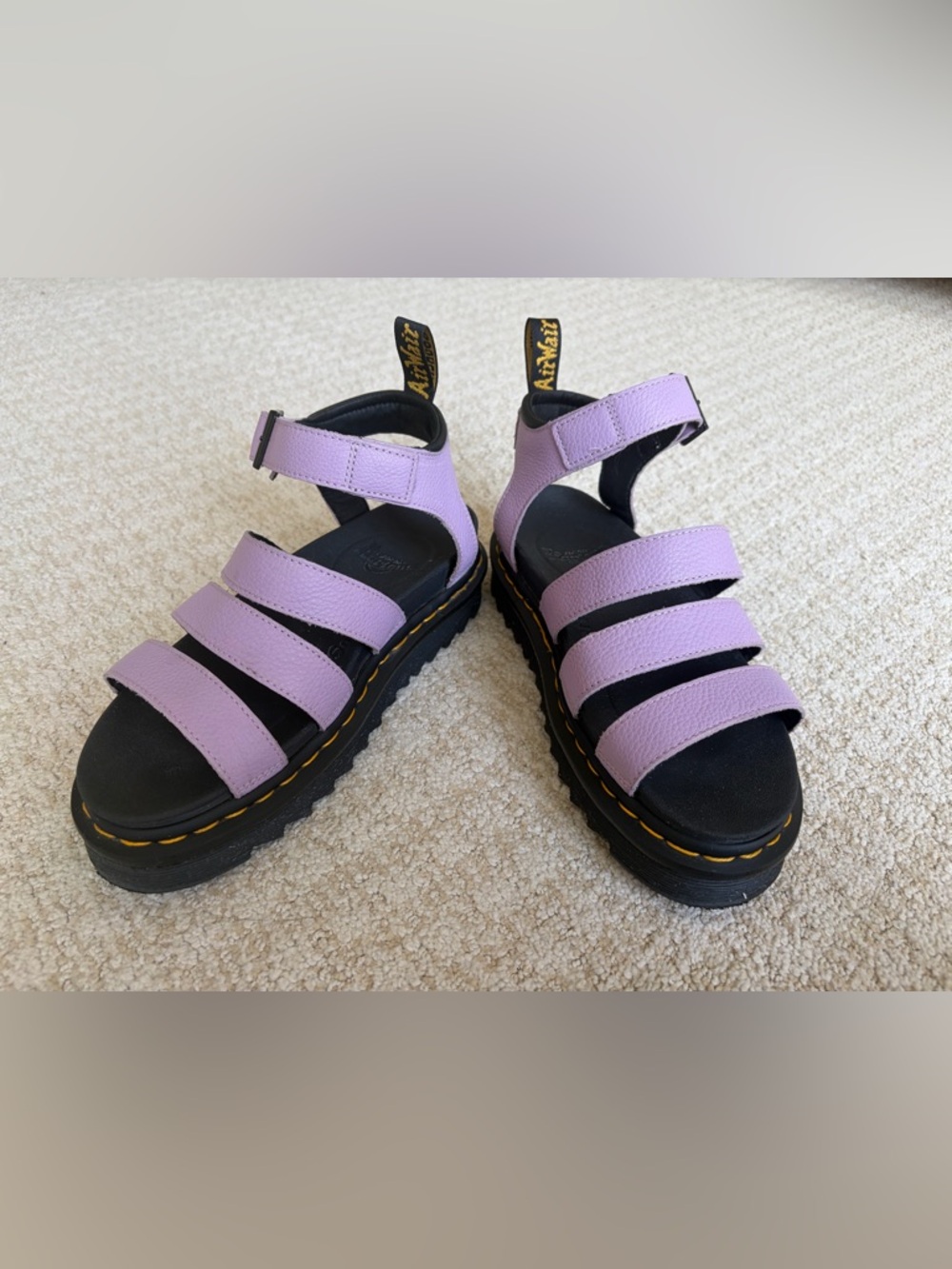 Dr. Martens Lavender Blaire Leather Platform Sandals